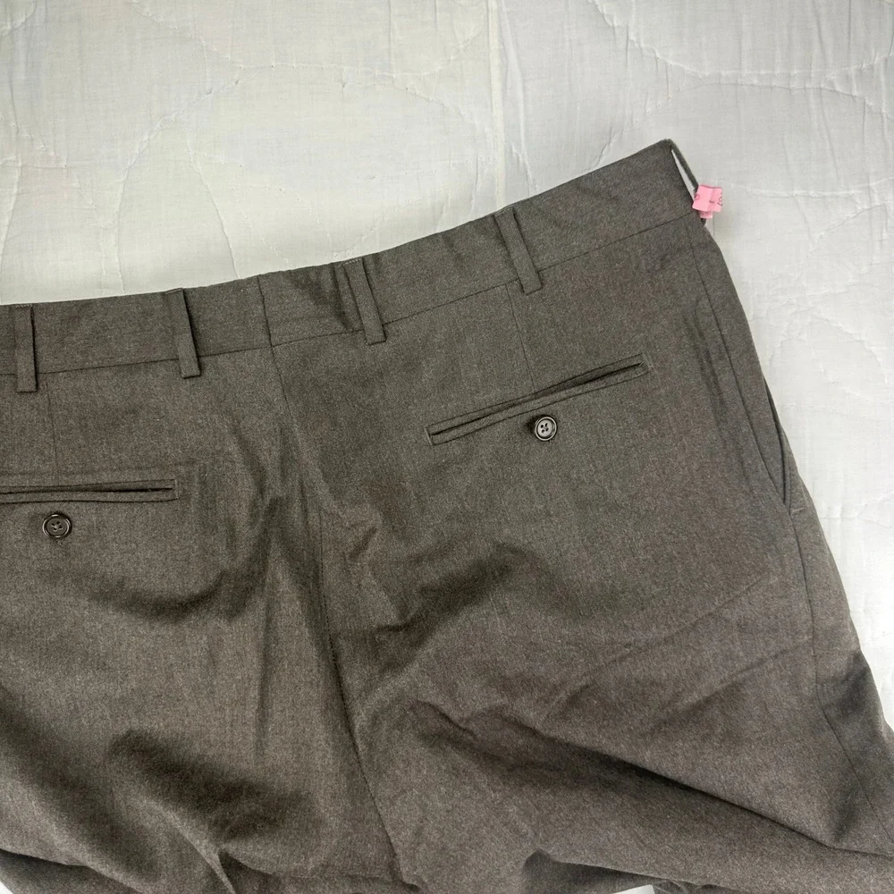 Zignone Dress Pants Pleated 36x30 Brown‎ Wool Cashmere Trousers Italy Old Money